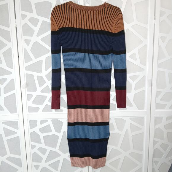 Anthropologie Dolan Lorna Ribbed Sweater Midi Slit Dress Womens Petite LG Boho - Picture 7 of 10